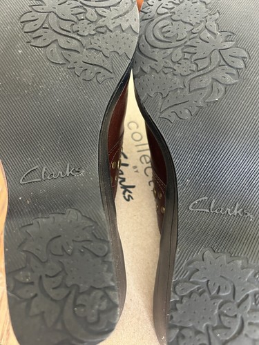 Clarks Women's Brown Leather Studded Slide Clog Mules - Size 7.5 M - Picture 6 of 10