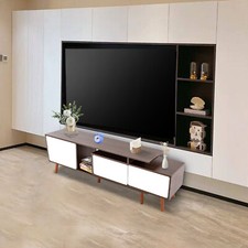 Mueble de TV moderno soporte unidad de entretenimiento estante soporte de almacenamiento expandible estante