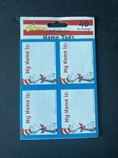 Dr. Seuss Cat in the Hat Self Adhesive Name Tags 40 Per Package NIP