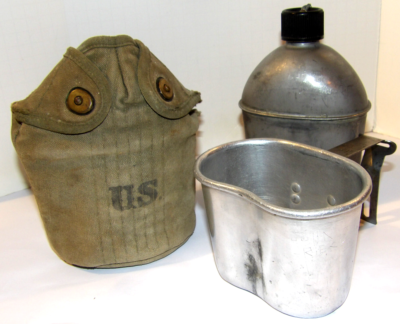 VINTAGE WWII 1945 US ARMY VOLLRATH ALUMINUM CANTEEN! E.A. CO. 1943