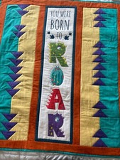 Dinosaur Patchwork Crib Lap Quilt Baby Toddler Handmade You Were Made To Roar