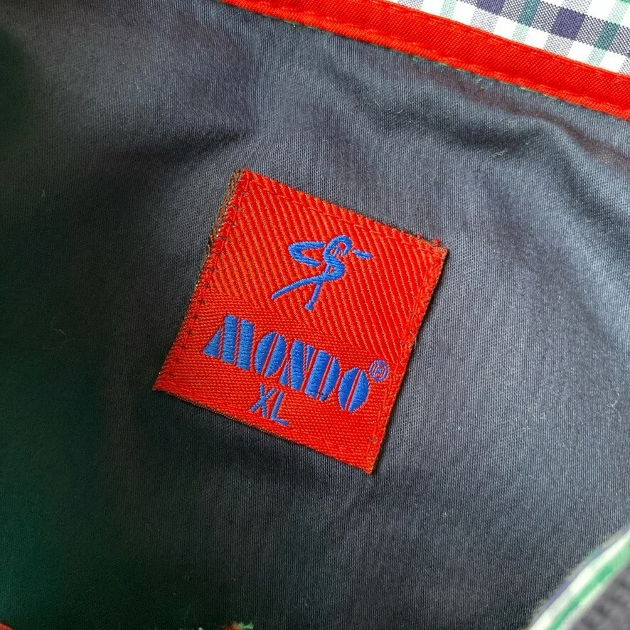 Mondo Mens Polo Shirt Size XL Green Trim Cotton Polyester Casual Made In Turkey - Image 3 of 4