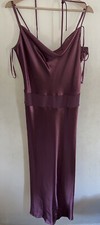 Monsoon Ladies Purple Evening Gown Size 14 Double Lined Low Back Long