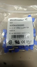 250pc Weidmuller 9004430000 New Blue Wire End Ferrule (14 AWG)
