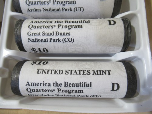 ATB Park Quarters, 33 US Mint Rolls, Denver Mint, 1320 BU America the Beautiful - Afbeelding 9 van 15
