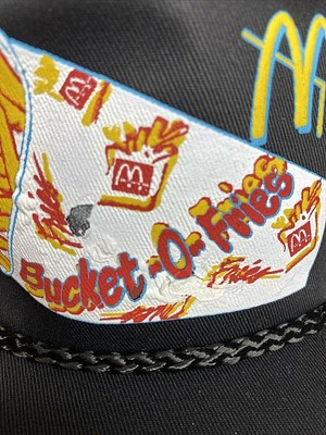 RARE Vintage Mcdonalds Bucket-O-Fries Trucker Black Ballcap  display picture 1