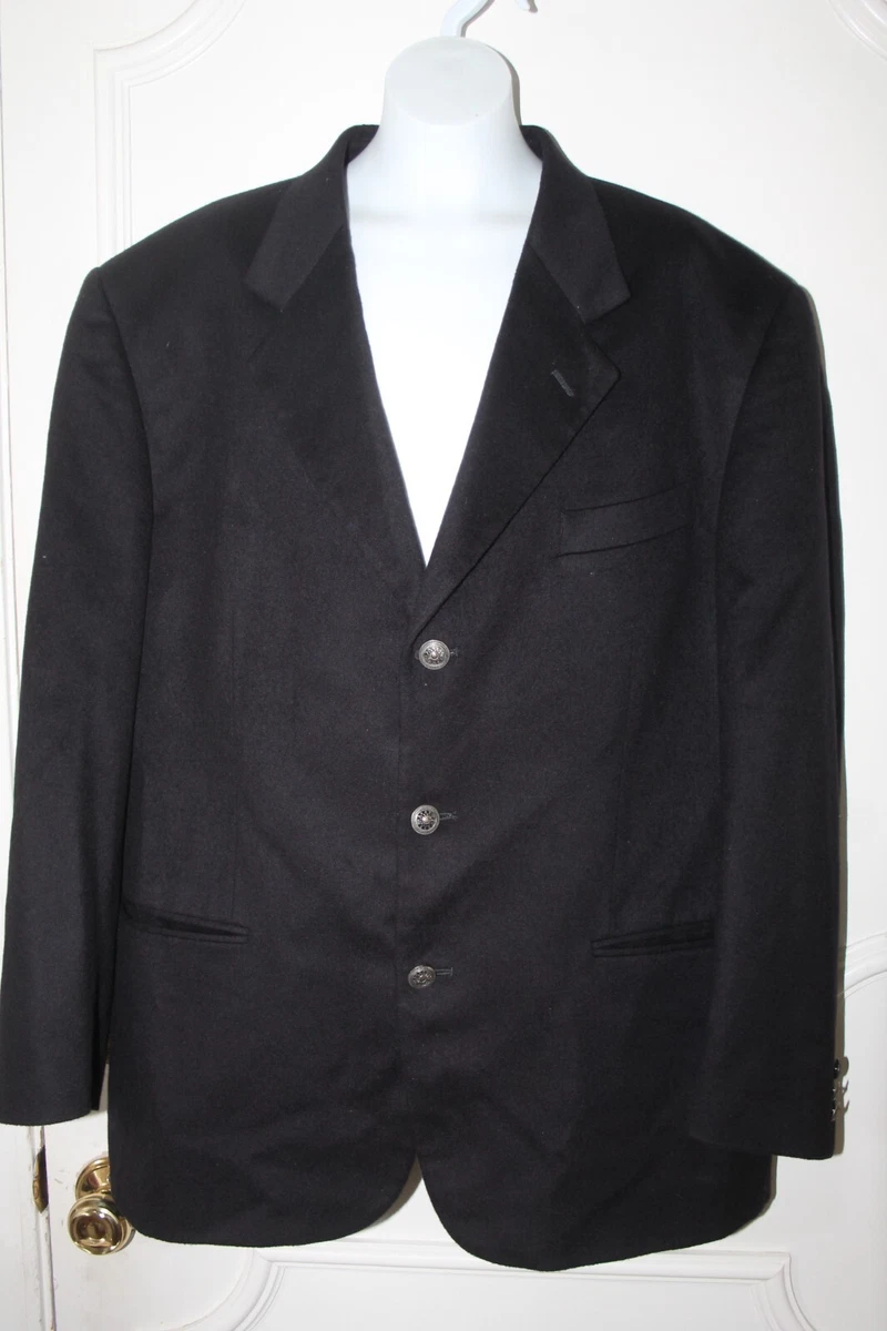 ENZO TOVARE Cashmere Wool Italy Blazer Black Navy Blue Sport Coat