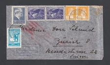 TURKEY 1954 RE-ROUTED AIRMAIL COVER BEYOGLU TO ZURICH SWITZERLAND