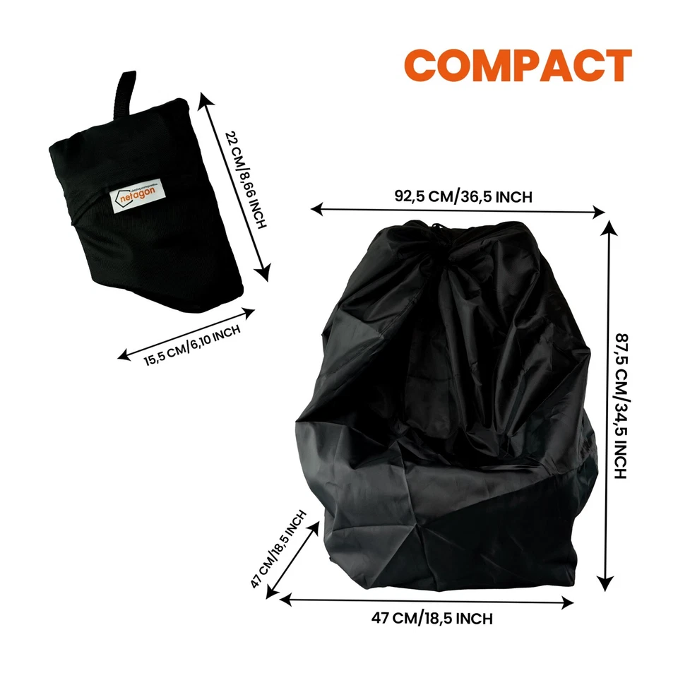 Bolsa de viaje de vacaciones para portaasiento de coche para bebé para transporte o almacenamiento negra Foto 4 de 4