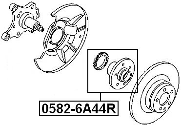 Cubo de roda traseira Febest 0582-6A44R fabricante de equipamento original G14V-26-15X - Imagem 2 de 3