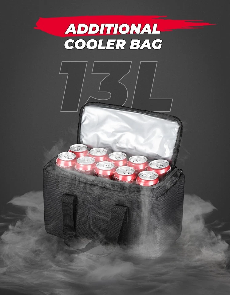 KEMIMOTO 74L ATV Rear Storage Bags Pack Cargo Seat Bag Cooler w/Cushion Padded - Image 4 of 4