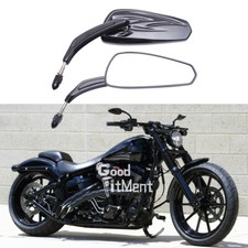 2x Motorcycle Side Rearview Mirrors Black For Harley Davidson Softail Breakout