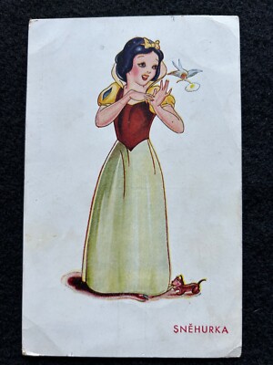 Vintage RKO Foreign Czech Postcard SNEHURKA Snow White&the Seven Dwarfs 1938