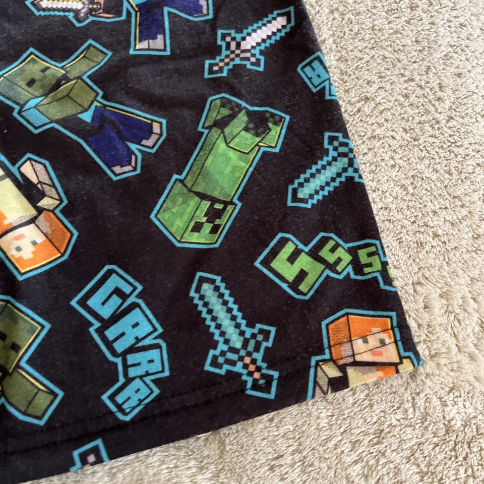 Pantalones Cortos Pijama Minecraft Niños Negro Verde Creeper Zombie Steve 8 Foto 3 de 4