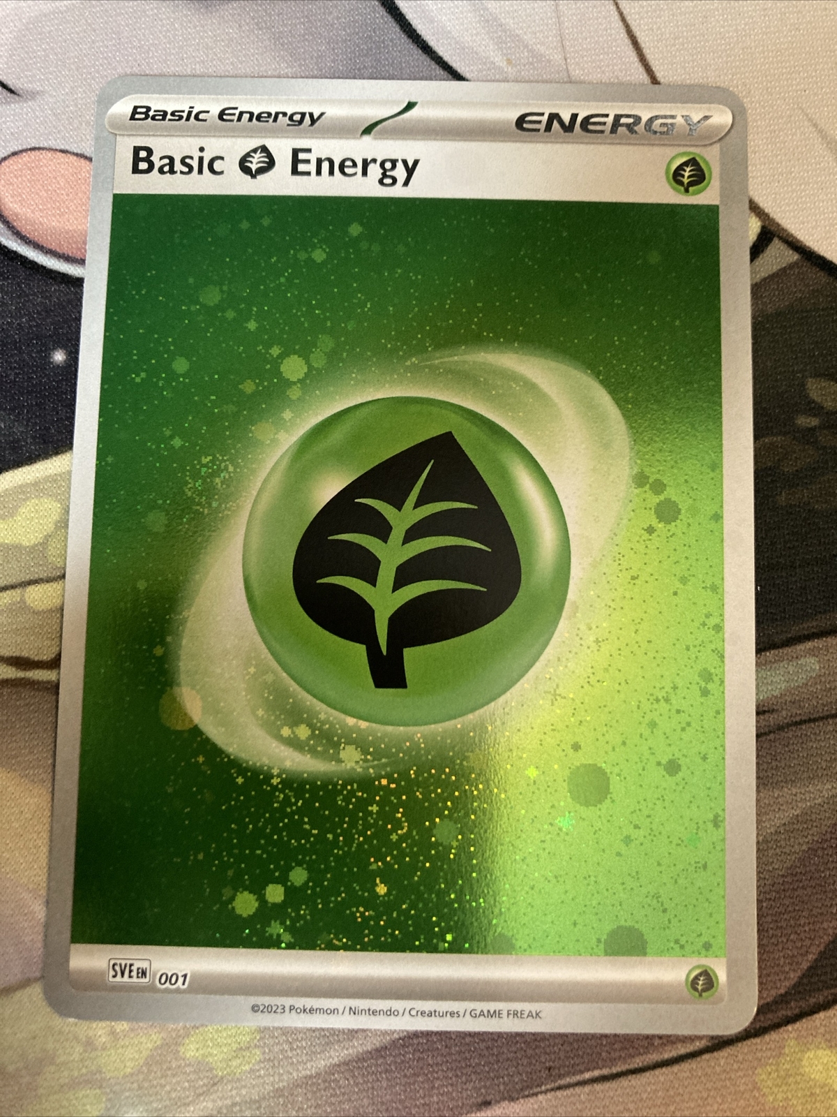 Pokemon! Basic Grass Energy(Cosmos Holo) - S&V 151 - SVEEN001 - NM