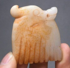 鸟白玉中国风雕像、雕像| eBay