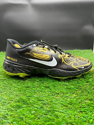 Nike alpha huarache elite low react metal baseball cleats GOLD size 13/14