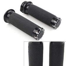 2pcs 1" Black Handlebar Hand Grips For Harley V-Rod 2015-2017