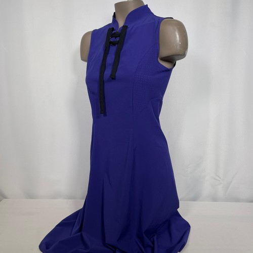 Bogner Sleeveless Purple Drawstring Mock Neck Golf Dress Women's Sz 4 - Picture 5 of 14