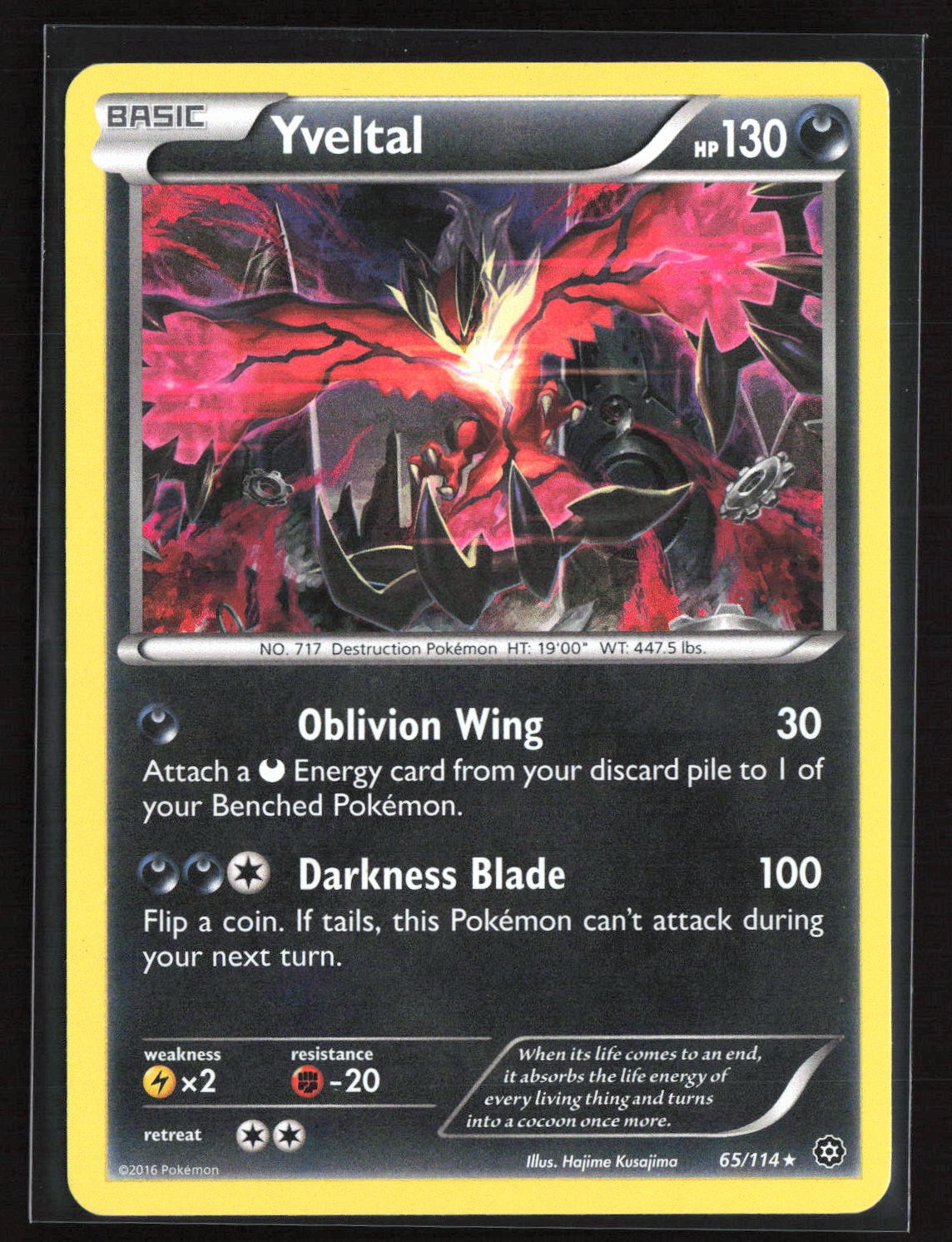 Pokemon TCG - Yveltal Holo Holo Rare XY - Steam Siege 65/114 LP