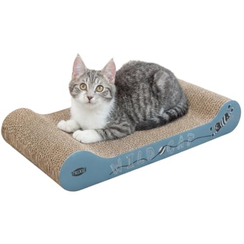 TRIXIE Wild Cat Scratching Board – Robust Corrugated Cardboard Cat Scratcher 