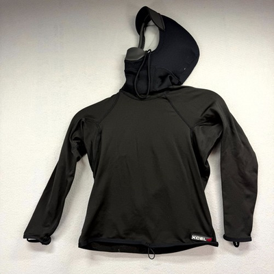 #ad Xcel Drylock Smart Fiber Hooded Top Womens Small Black Infiniti Layering Surfing $43.99