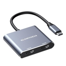 Dual HDMI Adapter for 2 Monitors Extended Display 1 in 2 Out, USB C to HDMI S...