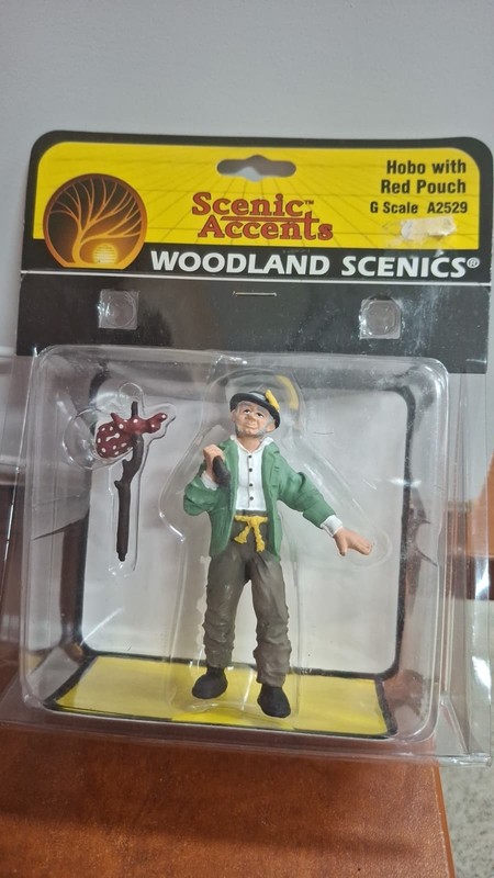 Woodland Scenics A2529 G Scenic Accents Homeless Harry Hobo W/ Red Pouch Figure