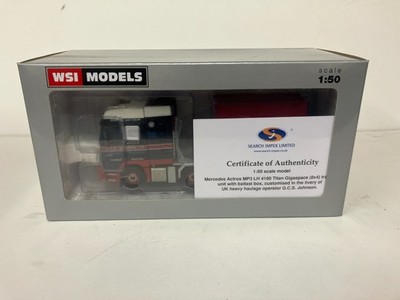 WSI G.C.S Johnson Mercedes Titan mit Ballastkasten Schwertransport Maßstab 1:50 Neu in OVP
