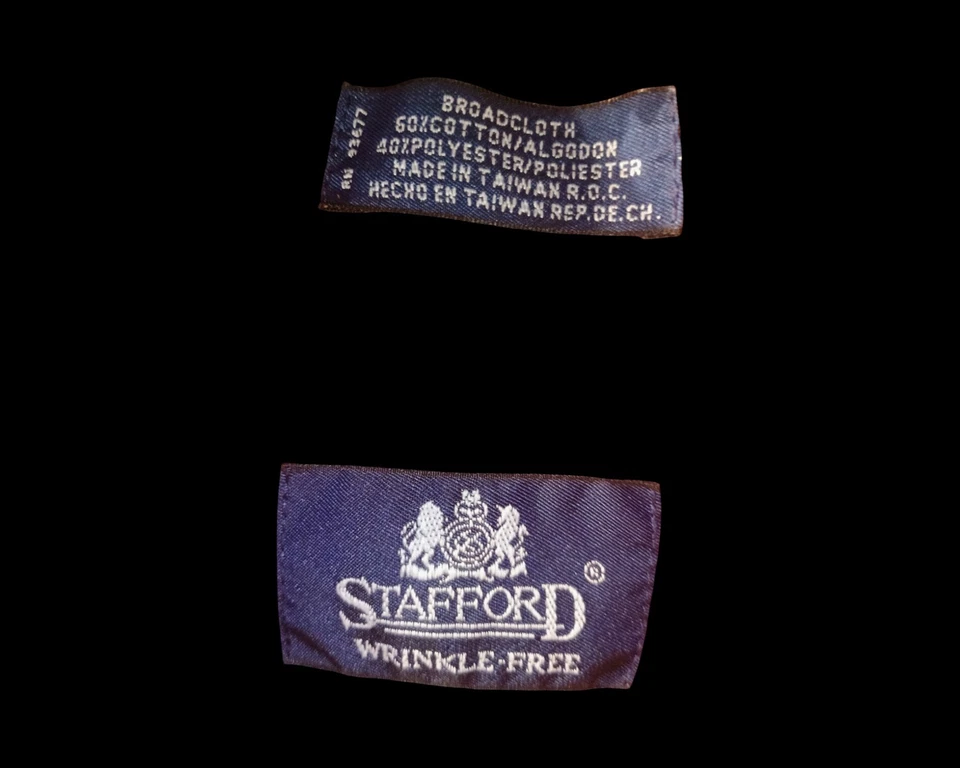 Stafford Shirt Mens 16.5 32/33 L Orange Long Sleeve Button Up Wrinkle Free Dress - Image 3 of 4