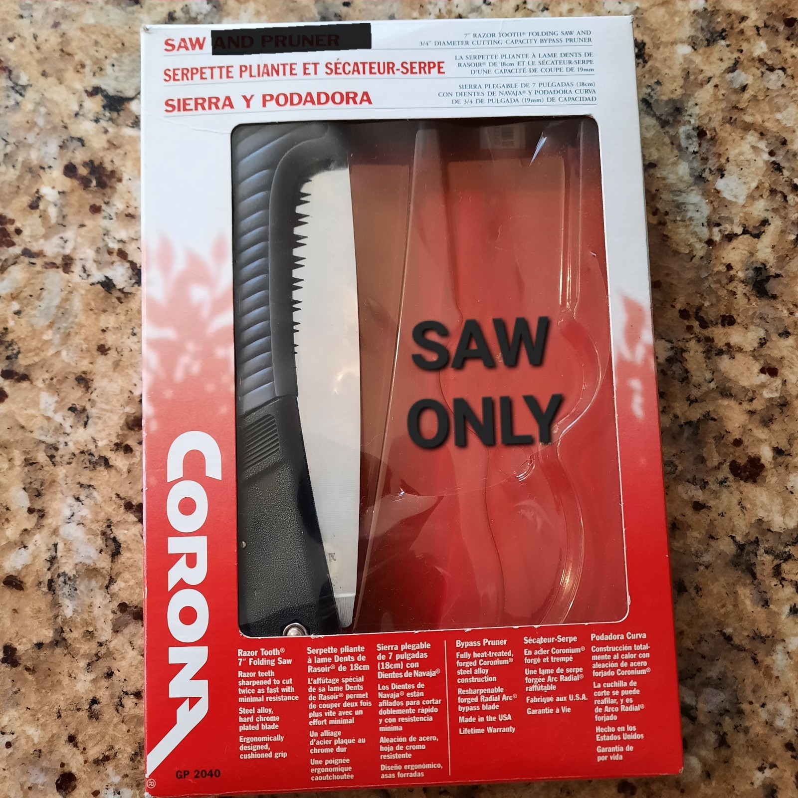 Corona Razor Tooth Folding Saw  7" Inch Blade  Gray RS 7041  Backpack Size  NEW