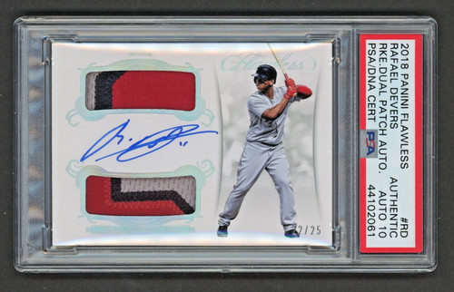 2018 Panini Flawless #RD RAFAEL DEVERS Dual Patch Auto RC #22/25 PSA 9 MINT