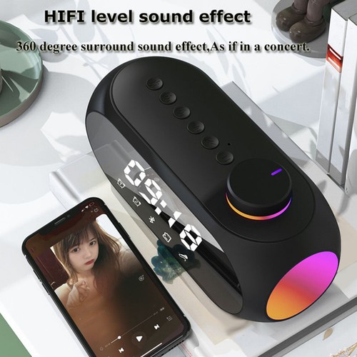Ricevitore Radio FM Portatile Hifi Sound RGB Altoparlante Bluetooth con Orologio5399 - Foto 5 di 9