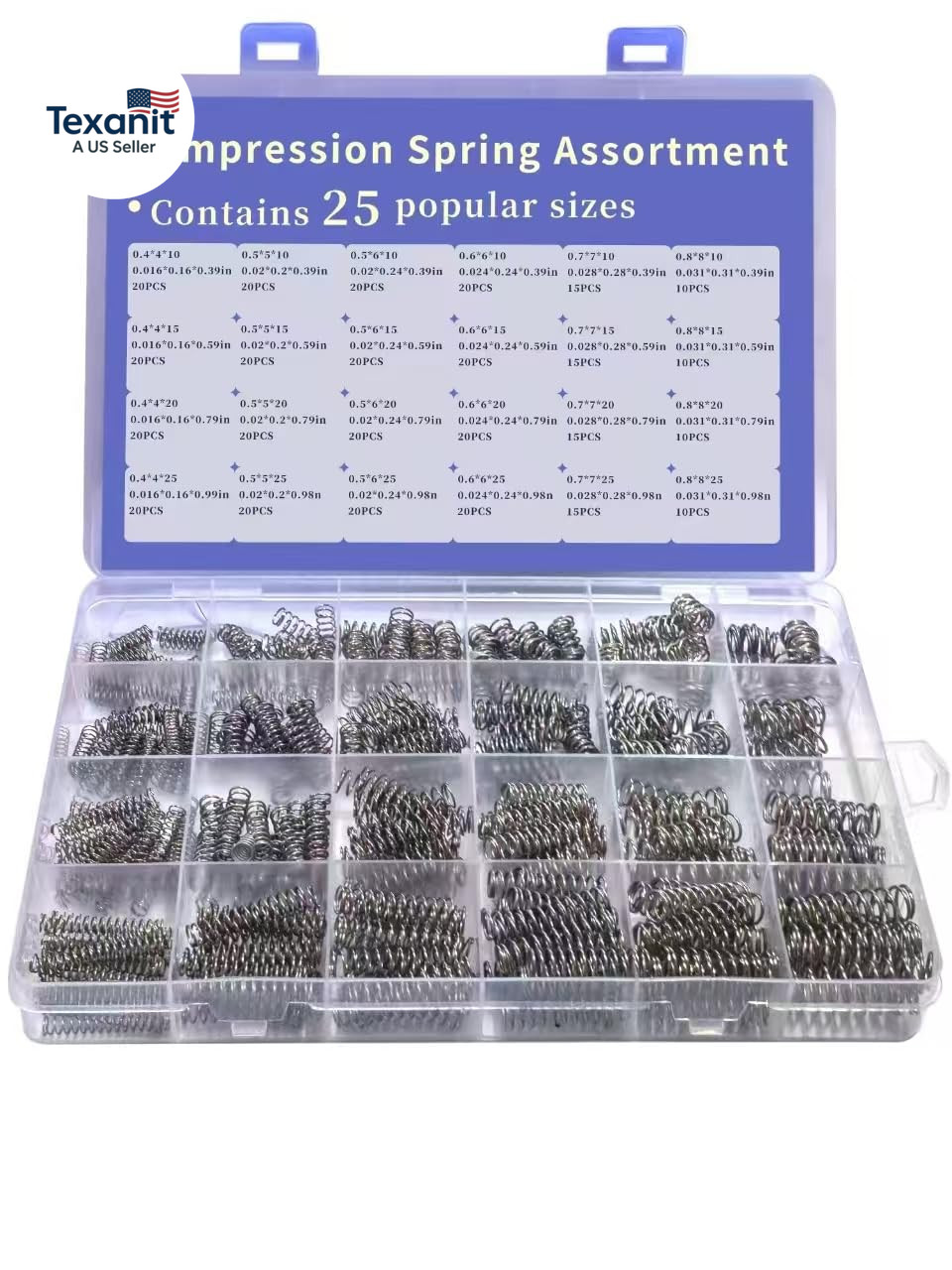 Compression Springs Assortment Kit, 420 Pcs 24 Different Sizes Stainless Steel S
