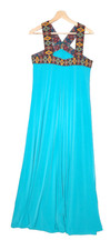 New York & Co Dress Womens Large Maxi Long Sleeveless Swing Relaxed Pleated Boho