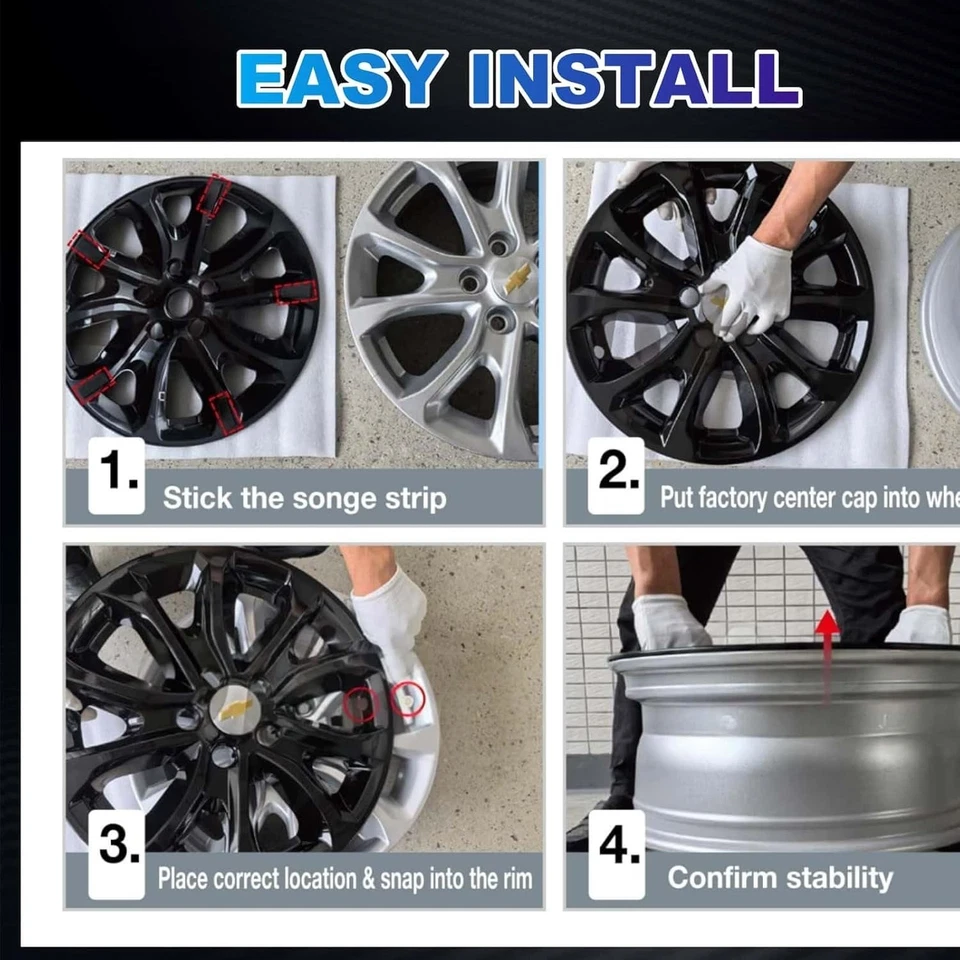 Wheel Skins for CHEVROLET EQUINOX 2018-2021; 17 inch Wheel Covers; Set Of 4 Pcs Foto 3 de 4