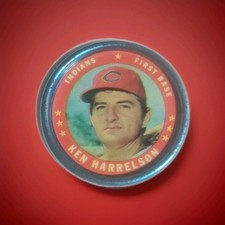 1971 baseball TOPPS Coin Cleveland Indians Ken Harrelson #134 Vtg Vg+ No Dents