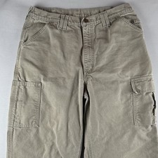 Vintage Carhartt B112 DES Khaki Cargo Work Pants Utility USA 36x30