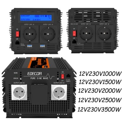 EDECOA 12V 230V Reiner Sinus Spannungswandler 1KW 1.5KW 2KW 2.5KW 3.5KW Inverter