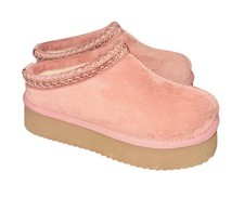 Corkys Vegan Suede Pillow Talk Pink Slip-On Platform Slippers W/ Fleece Lining 7
