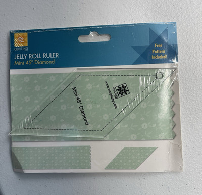 EZ Quilting Jelly Roll Mini 45° Diamond Quilting Ruler for Quilting Projects