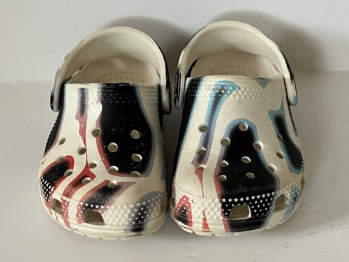 Crocs Unisex Toddler Sz 5 Clogs Waterproof Slip On Shoes Multi Abstract Print - Picture 4 of 13
