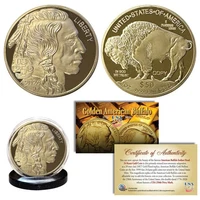 2026 USA 250 24K Gold Plated $50 AMERICAN GOLD BUFFALO Indian PROOF TRIBUTE Coin