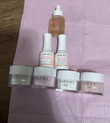 Kiara Sky Acrylic Powder, Top Coat & Primer Set, 1 oz Powders, 1 fl oz Liquids
