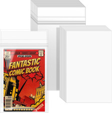 25 Sets Resealable Current Size Comic Book Bags and Boards, Crystal Clear Self S