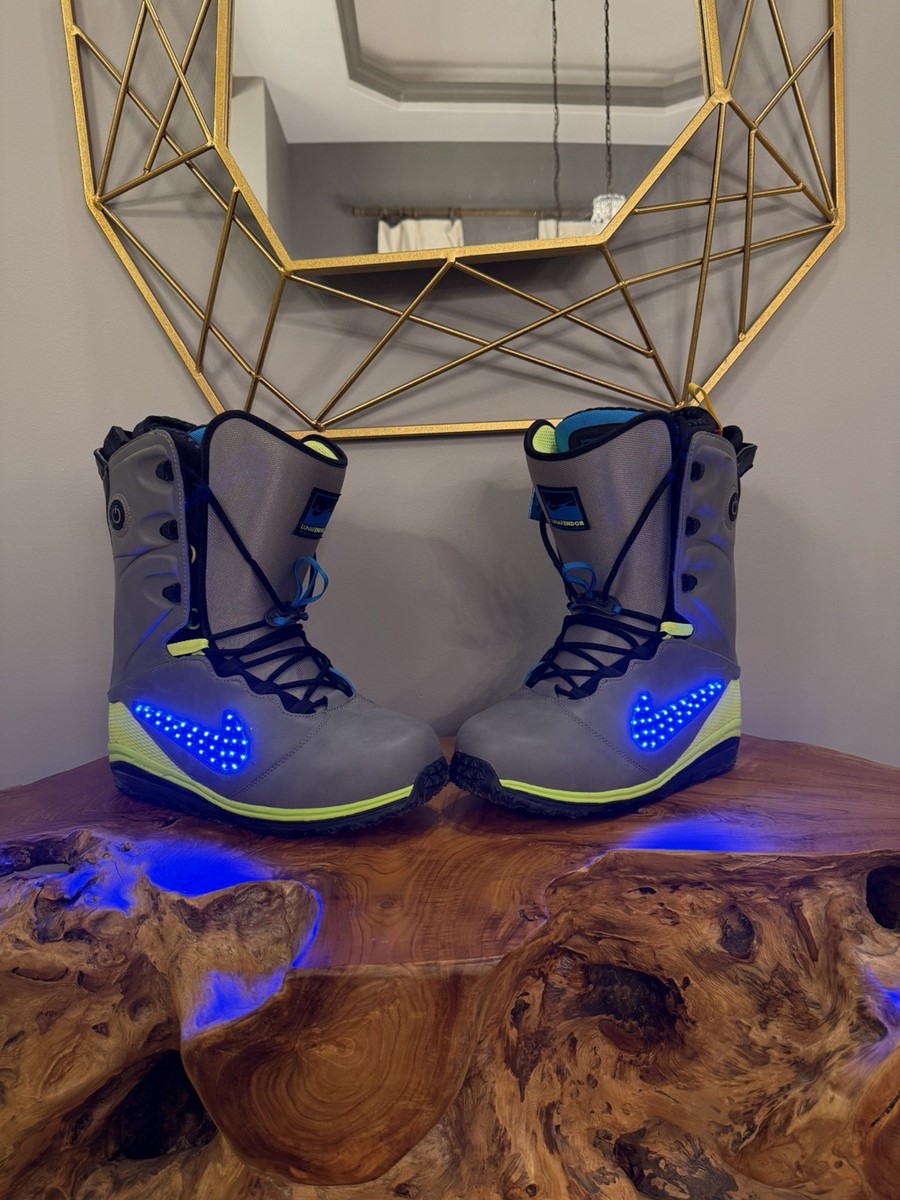 Nike LunarEndor QS LED Snowboarding Boots Canyon Grey/Blue, Size