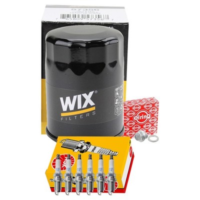 Wix Engine Oil Filter & NGK 6 Laser Iridium Spark Plugs kit for Accord V6 SOHC