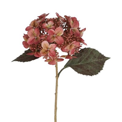 Kunstblume Altrosa Lacecap Hortensie, unechte rosa Hortensie Frühlingsstiel