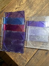 8 Slim CD Plastic Jewel Cases Assorted Colors