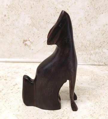 Ironwood Howling Coyote Figurine Hand Carved 4.25''